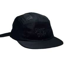 Black Graphite Five Panel Cap On - All Black - View 4
