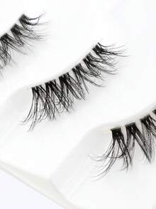6 Pairs Fluffy Soft Half-Eye False Eyelash Strips, Natural Look Extension Transparent Stem Faux Mink Lashes, Suitable For Girls' Daily And Party Wear - Half Eyelashes - View 4