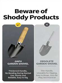 3件套园艺工具套装 - 加厚碳钢宽铲+窄铲+三齿耙，防锈涂层，加长实木防滑手柄，第二代淬火钢，一套可替代10件工具！适用于家庭园艺、盆栽、翻土、除草、蔬菜种植、海滩寻宝、露营等。 - A - 查看 8