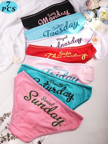 7-Piece Set Of Women's Underwear, Not Repeated Within A Week. I Love Sundays. Women's Underwear, Spring And Summer Clothing - 多色1 - 查看 5