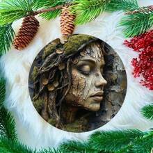 HELLOYOUNG Vintage Metal Tree Face Wall Art - 2D Flat Printed Retro Iron Wall Sign With 8 Inch Colorful Floral Design, Durable Indoor Outdo - TYA72005-20x20 - Xem 5