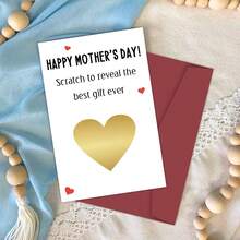 1pc Funny Scratch Mother's Day Card With Envelope, Reveal Card, Interactive Card, Heartfelt Messages For Mom, Special Mother's Day Greeting Card From Daughter Son, Mother's Day Gift - Multicolor - View 6