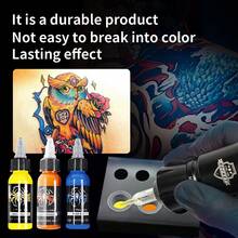 1/7/14 Set Tattoo Ink, Tattoo Pigment, Beginner Tattoo Set 30ml/1 Bottle, High Saturation, Easy To Apply, Smooth Flow, Painting Ink, Durable Tattoo Pigment, Rich Colors, Easy To Operate And Use, Unlock Endless Tattoo Creation Possibilities. - Multicolor - View 9