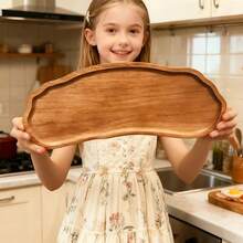 1pc Wooden Tray, Rosewood Tray, Snack Tray, Food Tray, Tea Set Tray, Household Tray, Dessert Tray, Restaurant Tray, Kitchen Tray, Breakfast & Dinner Tray, Fruit Tray, Dinner Tray - Brown - View 1