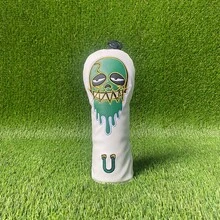熔岩绿骷髅高尔夫球杆套，涂鸦艺术高尔夫球杆套，街头风高尔夫球杆套，高尔夫配件 - 白色 - 查看 9