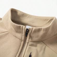 Mubberry Unique Mens Fleece Sweatshirt Jacket Pullover Pockets Warm Winter Jacket Thermal - 駝色 - 查看 3