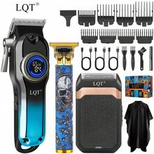 LQT 3pcs Multi-Functional Men's Hair Clipper Kit - Includes Cordless Hair Clippers, Beard Trimmer, Dual-Speed Adjustable Electric Shaver, USB Charging With Multiple Guide Combs. Ideal For Home Haircuts, Everyday Shaving, And Salon Use. A Great Holiday Gift For Fathers, Boyfriends, And Friends. - 彩色 - 查看 3
