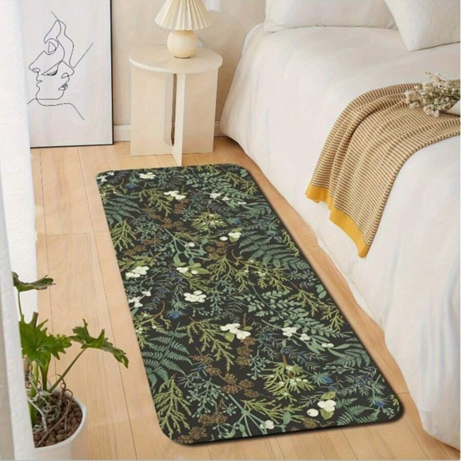 1pc Kitchen Rug/Mat With Printed Pattern, Suitable For Hallway, Bedroom, Entryway Bathrooom Decor