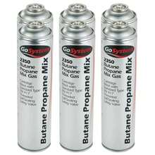 6 X GoSystem 2350 70:30 Butane Propane Mix Gas Cartridge EN417 Threaded 350g - Multicolor - View 2