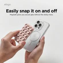 Elago Magnetic Suction Cup Phone Mount Compatible With MagSafe Case, Removable Silicone Sticky Grip Holder For IPhone, Non-Slip, Washable, Hands-Free Selfies/Video For Insta Influencer/Creator, Gift For Birthday, Family, Friends, Phone Accessories, Mountable Holder For Wall, Shower, Phone Stand - 可愛的粉紅色 - 查看 4