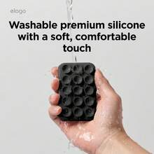 Elago Magnetic Suction Cup Phone Mount Compatible With MagSafe Case, Removable Silicone Sticky Grip Holder For IPhone, Non-Slip, Washable, Hands-Free Selfies/Video For Insta Influencer/Creator, Gift For Birthday, Family, Friends, Phone Accessories, Mountable Holder For Wall, Shower, Phone Stand - màu đen - Xem 1