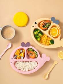 Dolphin Divided Plate, Cartoon Cute Sectioned Dinnerware, Anti-Slip PP - Multicolor - View 7