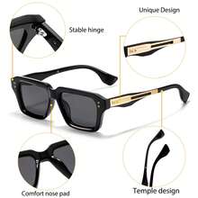 Vintage Square CP+PC,UV400 Sunglasses Special Pin Core Design Vintage Cool Style Metal Frame And Lenses Luxurious And Retro Style. Decorative Glasses. Ideal Gift For Parties And Great Choice For Shopping - K40549 - View 8