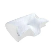 Oreiller cervical ergonomique 2 en 1 en mousse à mémoire de forme orthopédique, pour dormir sur le côté et sur le dos, 60 x 40 x 12 cm - Blanc - Voir 1