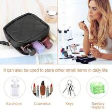 Sanitary Pad Stoe Bag Leater Ped Bags  Teen Girls Portable Tampon Menstrual Cup Pouc Nursing Pad  Purse Sanitary Pouc   Duc  Pack Black - 黑色 - 查看 3