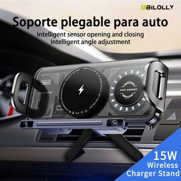 15W Wireless Charger Car Phone Holder, Vent Mount, Touch-Rotate Function, Electric Clamping, Easy Installation, Stable And Reliable, Compatible With IPhone 14, 13, 12, X, Pro Max And More For Fast Charging