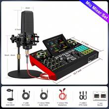 tenlamp Live Streaming Sound Card & Condenser Microphone Kit, 4.5-Inch LCD HD Screen Podcast Audio Mixer With ENC Noise Cancellation, 3 Preset Reverb Modes, Multi-Device Live Support, Voice Changer, Plug And Play For PC Phone, Ideal For Podcasting, Gaming, Studio Recording, Content Creation - 黑色 - 查看 12