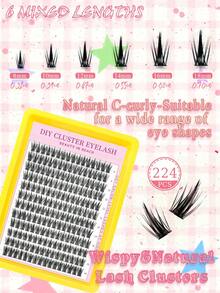 192 Clusters, 12 Rows. Anime False Eyelashes - 8 - 18mm. Long, Soft, And Natural. DIY Extension Of Eyelashes. Suitable For Daily Makeup, Office Makeup, Party Makeup, And Easy To Match With Various Festivals. Enhance Eye Makeup And Enhance Personal Charm. - D - View 3