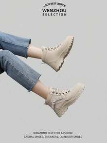 Nouvelles bottes de neige pour femmes grande taille, doublure thermique, isolation épaisse, montantes, légères - Kaki - Voir 7