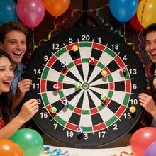 28.74英寸超大号粘性飞镖靶套装，含16个飞镖球/8个飞镖球，是朋友聚会、派对游戏的理想之选，也是完美的生日和节日礼物。 - 彩色 - 查看 4