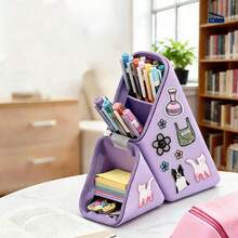 2-In-1 Rhombus Zipper Silicone Stationery Pouch, Dual-Use Desk Mat & Pencil Case For Students - 3D Pencil Case - View 12