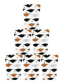 Caixas de pipoca com design de chapéu de formatura (10, 30 ou 50 unidades), sacos de pipoca para formatura de 2026, sacolas/caixas de doces para presente de formatura, decorações para festa de formatura universitária e do ensino médio de 2026. - Multicolorido - Ver 4