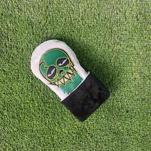 熔岩绿骷髅高尔夫球杆套，涂鸦艺术高尔夫球杆套，街头风高尔夫球杆套，高尔夫配件 - 白色 - 查看 2