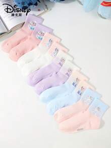 Disney 5双装儿童卡通袜子，女童春夏袜，男童透气婴儿袜，适合上学/居家穿着 - 彩色 - 查看 1