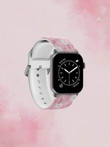 1条柔软弹力透气花卉图案替换腕带，兼容 38mm 40mm 41mm 45mm 44mm 42mm 49mm，时尚休闲硅胶表带，适用于 Ultra SE/9/8/7/6/5/4/3/2/1 - 彩色 - 查看 3