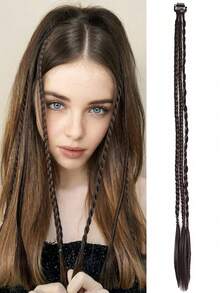 女士合成编织假发，三股辫，自然逼真，时尚独特的水滴形辫子。 - 彩色 - 查看 11