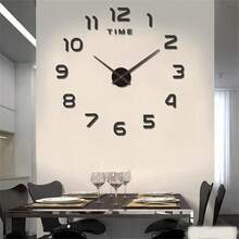 2026 Modern Design Large 3D DIY Quartz Clock, Fashionable Mirror Surface Sticker, Living Room Home Decor Wall Clock - 1PC - View 8