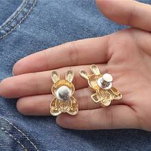 Detachable Rabbit Design Waist Button, Denim Waist Extender Adjustable Elastic Waist Button - Multicolor - View 11