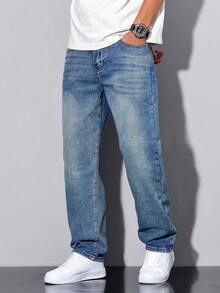 Shendy Vendy Men's Slim Pants, Fashion Stretch Skinny Denim Pants, Classic Men's Jeans With Pocket - 青碧色 - 查看 1