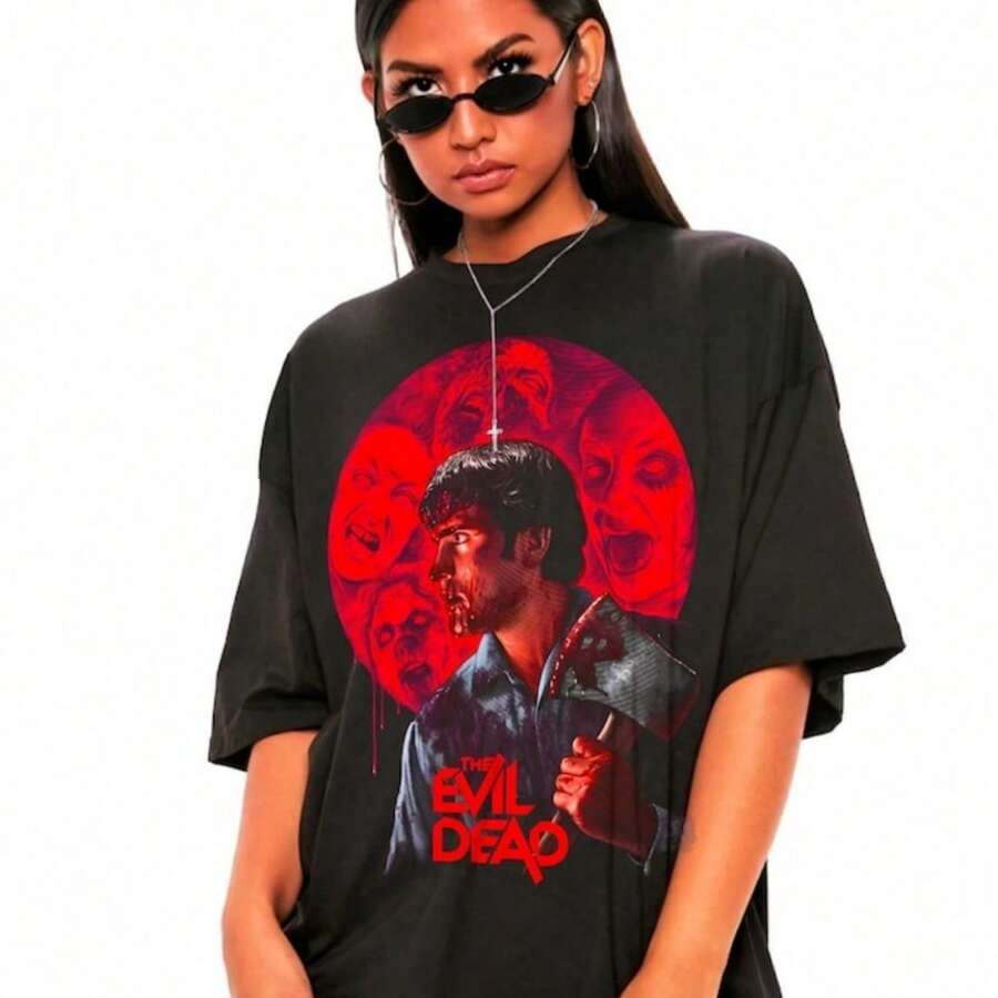 Evil Dead Movie Shirt -80s Horror Shirt Retro Movie Shirt Vintage Movie Shirt Movie Lover Shirt 80s Movie Shirt Evil Dea - 黑色 - 查看 1