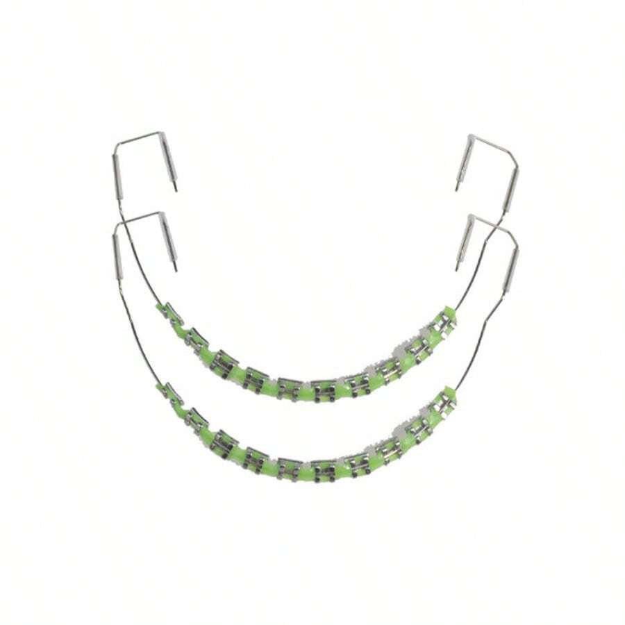 Removable Tooth Decor That Mimics Authentic Metal Braces, Offering A Unique Blend Of Edgy Aesthetics And Minimalist Appeal For Daily Wear, Outdoor Activities, And Social Gatherings In Classic Black And Red. - 時尚C型牙套(綠色) - 查看 1