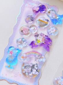 Pegatinas decorativas de dibujos animados con brillo en relieve 3D - Multicolor - Ver 13