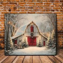 1pc Vintage Farmhouse Barn Wall - Rustic Painting Suitable Living Room, Bedroom, Office - Rustic Barn Door Decor, New Year'S Day (1pc) Wooden Frame Wooden Frame - 1 - View 2