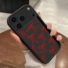 Pattern Phone Silicone Case For Iphone 17 16 15 14 13 12 11 Pro Max Plus 16E Creative Design Cover - Red Ribbon Khaki21YJ - View 1