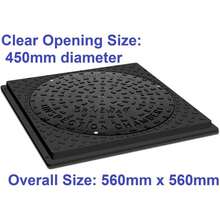 Polydrain 450mm Inspection Chamber Cover Square Manhole Drain Cover - C - View 4
