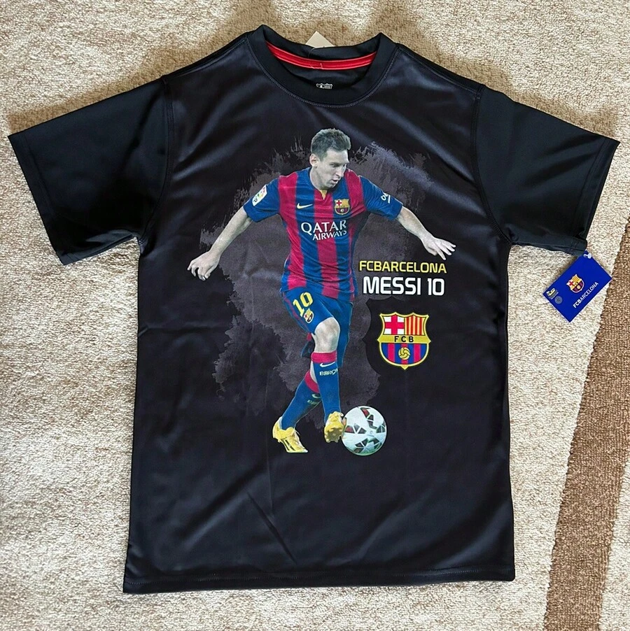 Officially Licensed FC Barcelona Lionels Messis 10 Soccer T-Shirt Out Of Print S. - 黑色 - 查看 1
