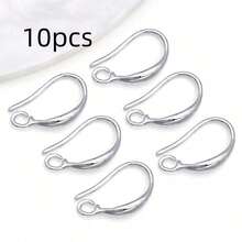 10 phụ kiện khuyên tai móc kiểu Pháp, móc khuyên tai hình giọt nước bằng đồng thau, phụ kiện làm đồ trang sức tự làm, móc khuyên tai để chế tác đồ trang sức, trang trí mặt dây chuyền - Nhiều màu - Xem 13