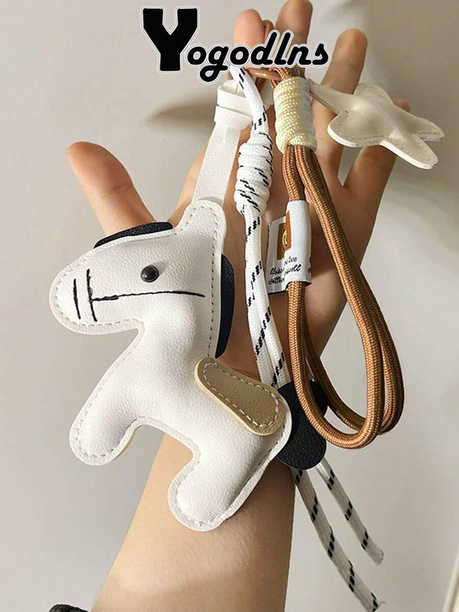 Yogodlns 锚形红色马蹄铁手工绳迷你高尔夫球杆钥匙扣情侣礼物母亲节情人节吊坠装饰小礼物女士办公学生钱包挂饰钱包配件可爱少女心汽车必备汽车装饰 - 白色 - 查看 1