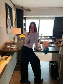 Casual Round Neck T-Shirt With English Letter Print, Fitted Silhouette, New Style Top - Purple - View 2