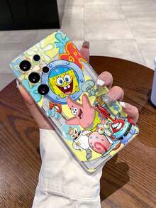 SPONGEBOB 1个时尚创意卡通海绵宝宝、蜗牛、螃蟹、章鱼、花朵图案防震透气手机壳，适用于三星/苹果17/16/15/14/13/12/11 Pro Max/12 Pro/14 Plus及其他型号 - 彩色 - 查看 8