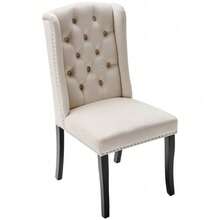 Dining Chairs - Beige + Velvet-1 - View 9