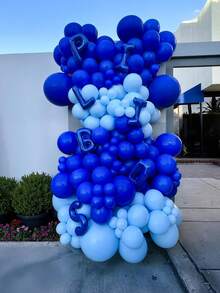50pcs 10-Inch Blue Round Latex Balloons, Suitable For Birthday, Baby Shower, Wedding, Anniversary Party Decorations, Photo Backdrop Supplies - Multicolor - View 7