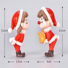 Christmas Couple Miniature Landscape DIY Bonsai Succulent Ornaments PVC Plastic Figurines Crystal Ball Crafts Accessories - 一對的價格(Price Of a Pair) - 查看 5