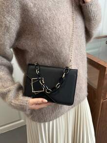 2026 New Women's Shoulder Bag, Fashion Chain Strap Handbag, Chic Small Square Bag - Black - View 4