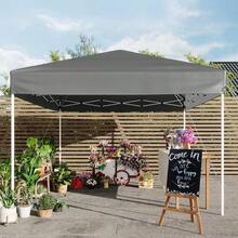 Carpa plegable de 10 x 10 pulgadas - Pabellón exterior de altura ajustable - Gazebo plegable de fácil instalación con bolsa de transporte, 4 sacos de arena, estacas y cuerdas tensoras - Ideal para fie - Gris - Ver 11