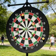 28.74英寸超大号粘性飞镖靶套装，含16个飞镖球/8个飞镖球，是朋友聚会、派对游戏的理想之选，也是完美的生日和节日礼物。 - 彩色 - 查看 8